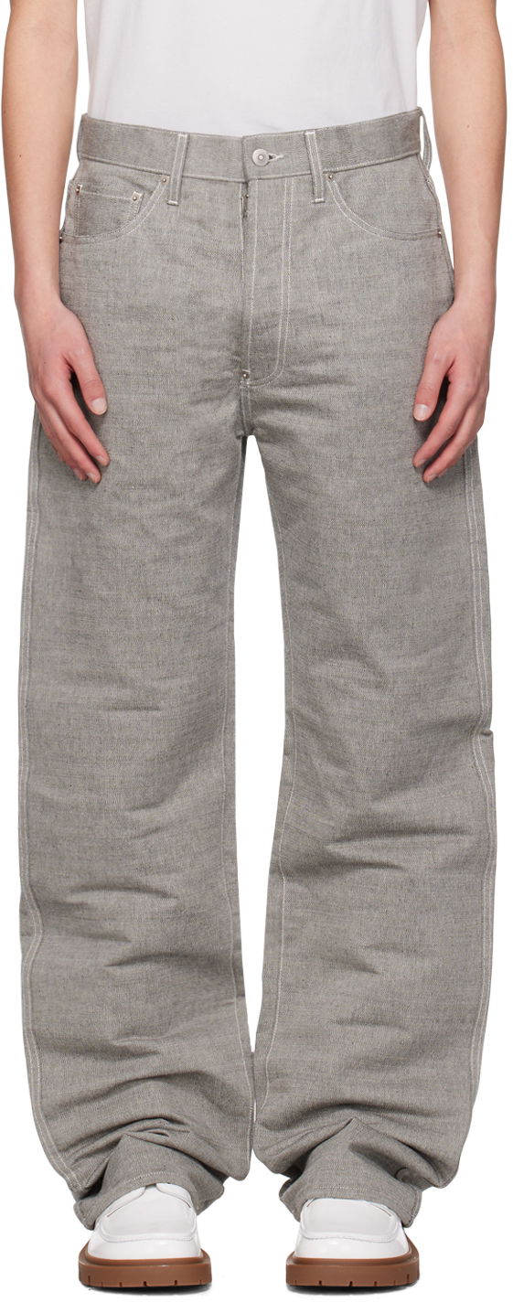 Дънки Maison Margiela Cinch Strap Cotton-Blend Trousers Сиво | S67LA0039 M30006, 0