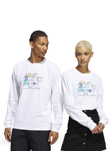 Тениска adidas Originals Shmoofoil Pool Long Sleeve Бяло | HC2199