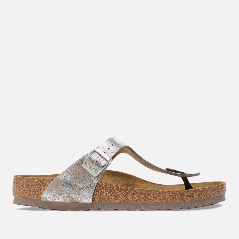 Кецове и обувки Birkenstock Gizeh Slim Fit "Washed Metallic" Toe Post Sandals Бежово | 1027010