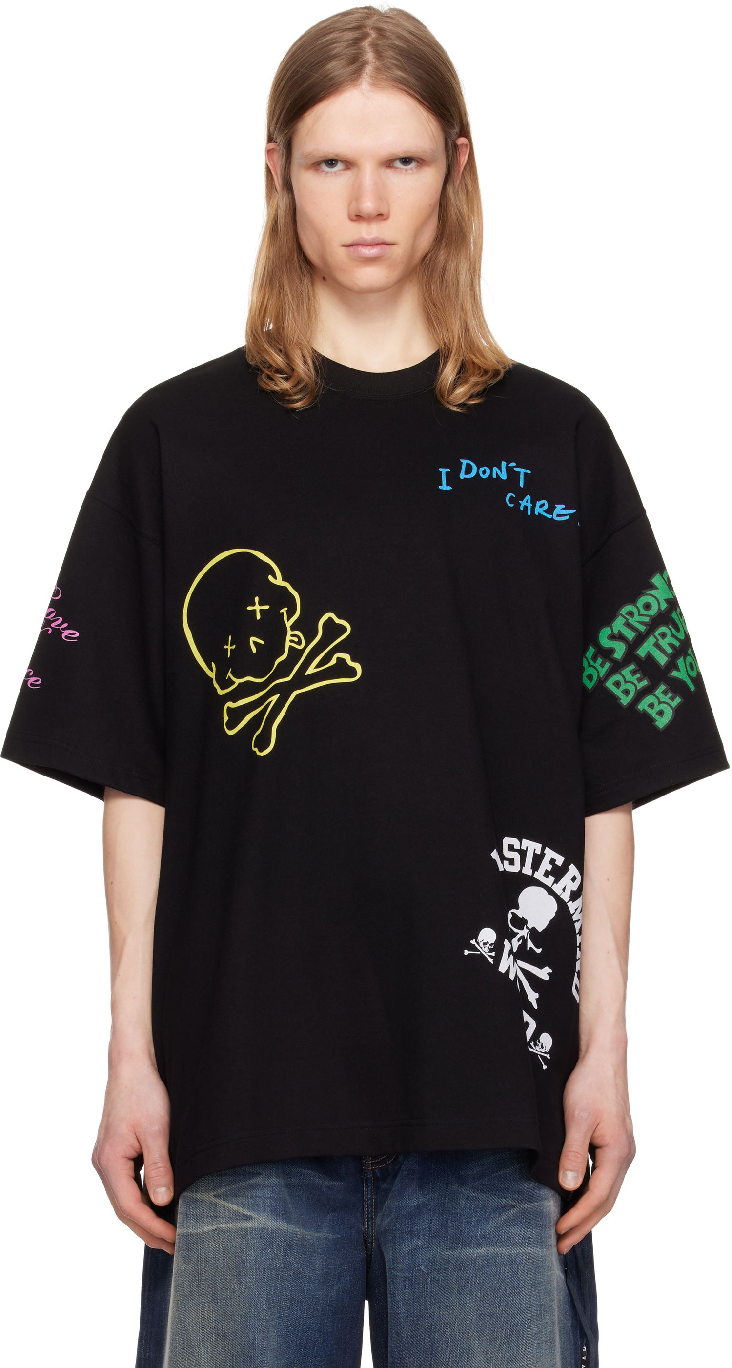 Тениска Mastermind WORLD Mastermind World Multi Logo T-Shirt Черно | MW25S14-TS064-022, 0