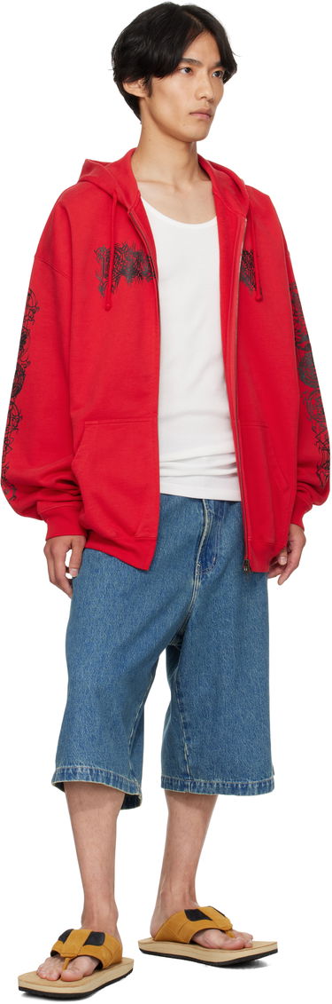 Суитчър VETEMENTS Vetements Cradle of Filth Oversized Zip-Up Hoodie Червено | UCF76ZU300R, 3