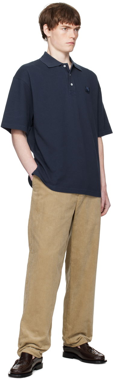 Поло тениска MAISON KITSUNÉ Maison Kitsuné Fox Head Patch Oversize Polo Тъмно синьо | PM00211KP0001, 3