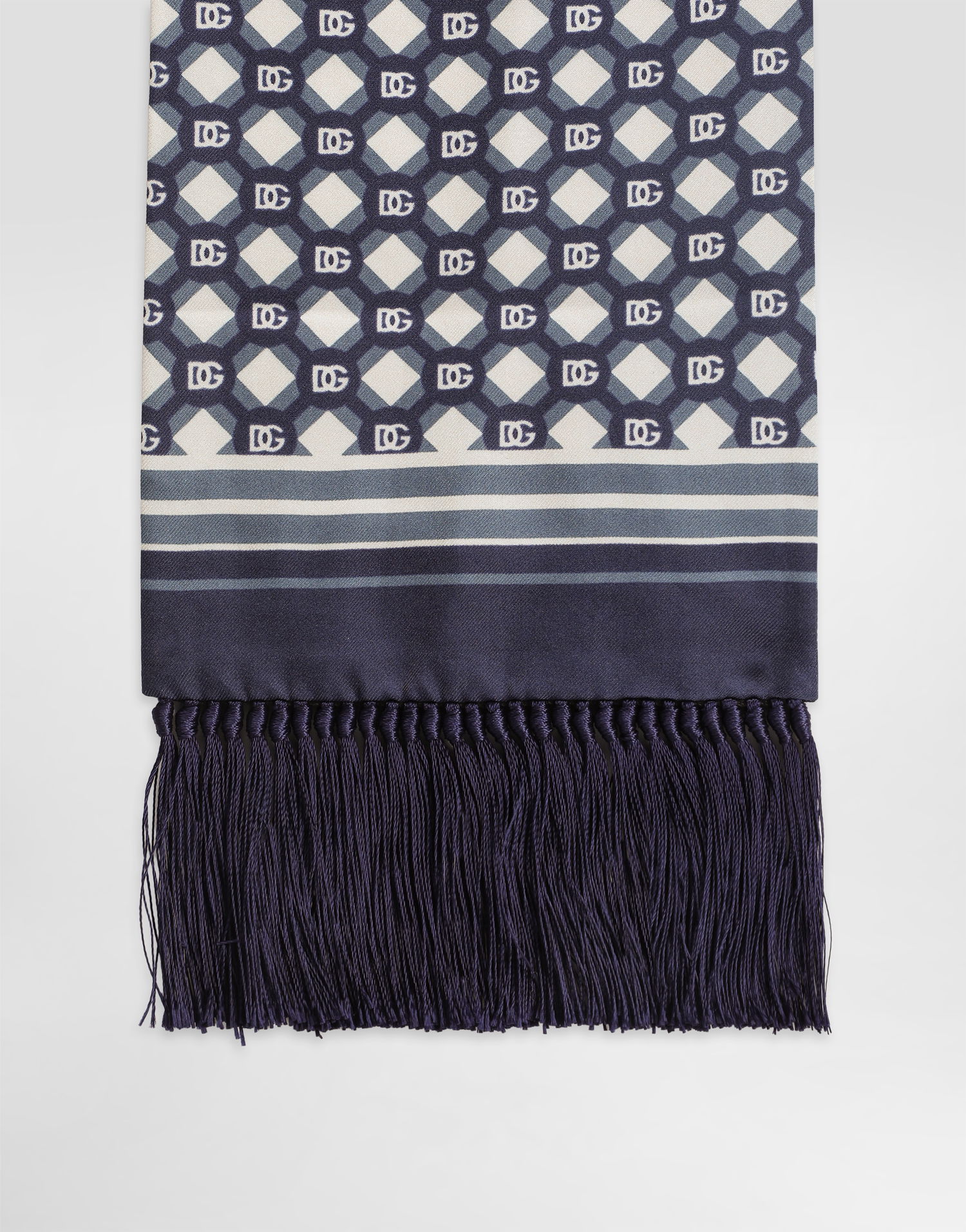 Шал Dolce & Gabbana Dolce & Gabbana Silk Twill Scarf with Micro-Design and Logo Тъмно синьо | GQ214EG0WUZHH8PB, 1