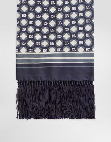 Шал Dolce & Gabbana Dolce & Gabbana Silk Twill Scarf with Micro-Design and Logo Тъмно синьо | GQ214EG0WUZHH8PB, 1