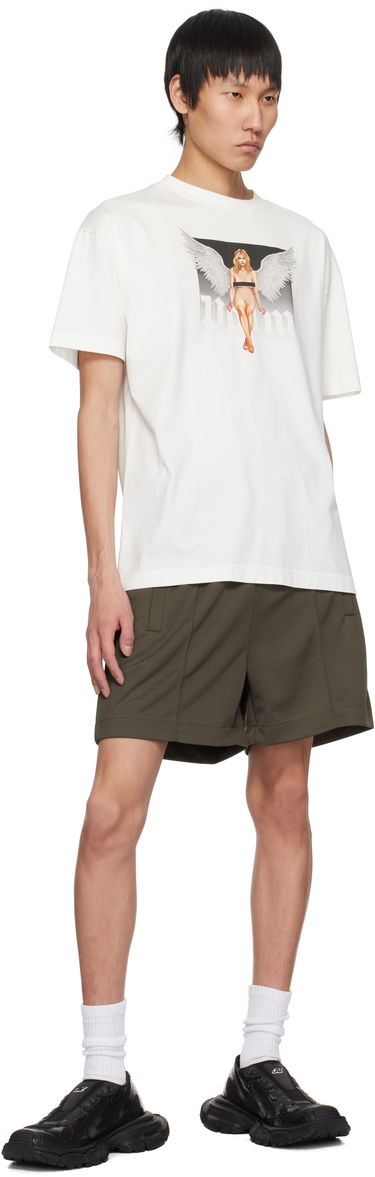 Къси панталони Palm Angels Palm Angels Curved Logo Shorts Зелено | PMCL008S25FAB0011303, 3