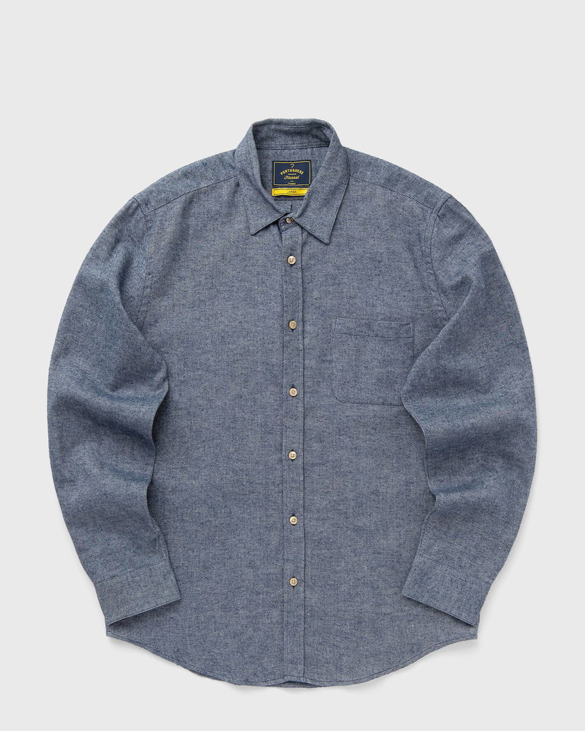 Риза Portuguese Flannel Flannel Longsleeves Shirt Синьо | AW24.084.INDIGO