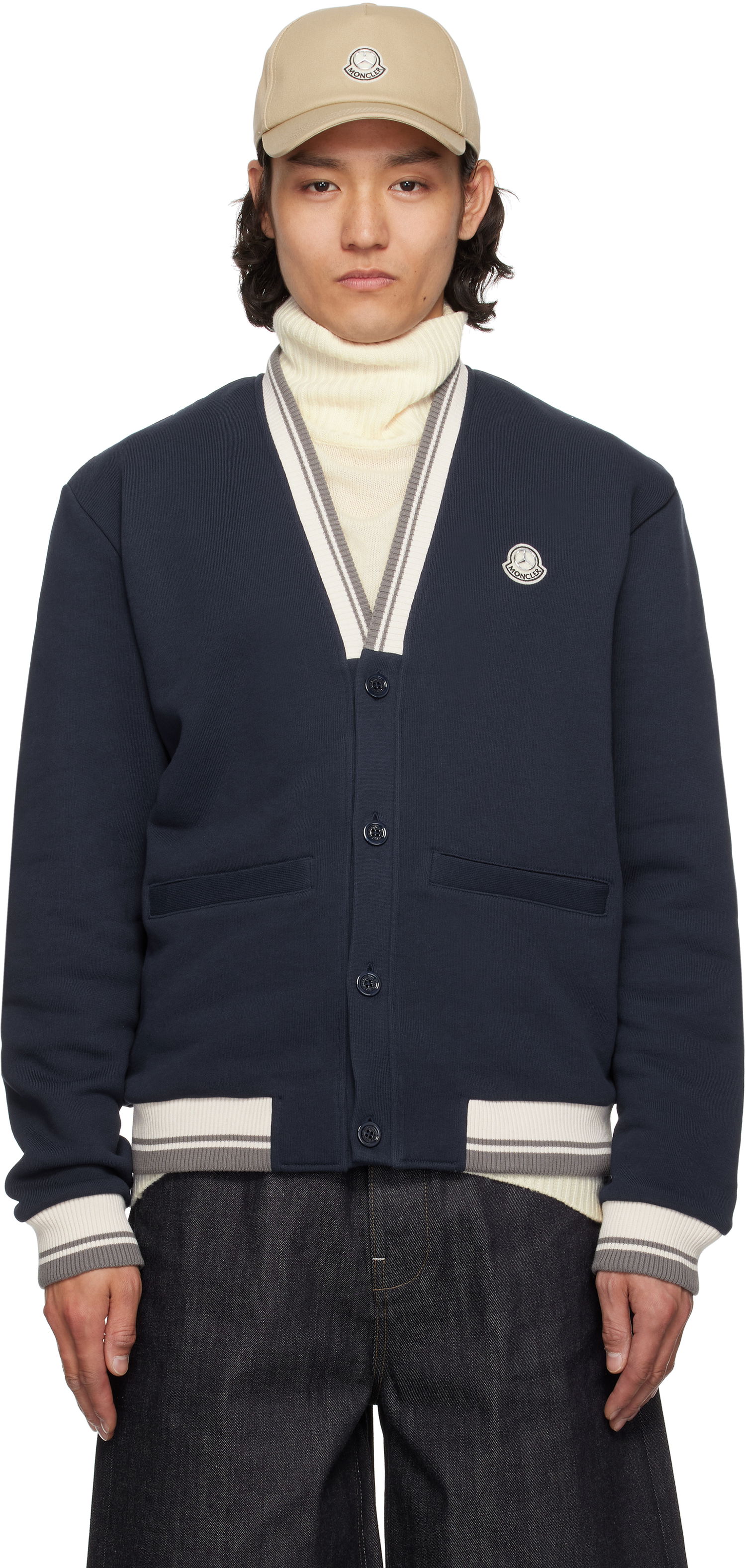 Пуловер Moncler Moncler Genius Mercedes-Benz by NIGO Sweatshirt Cardigan Тъмно синьо | K14018G0000589AWV, 0