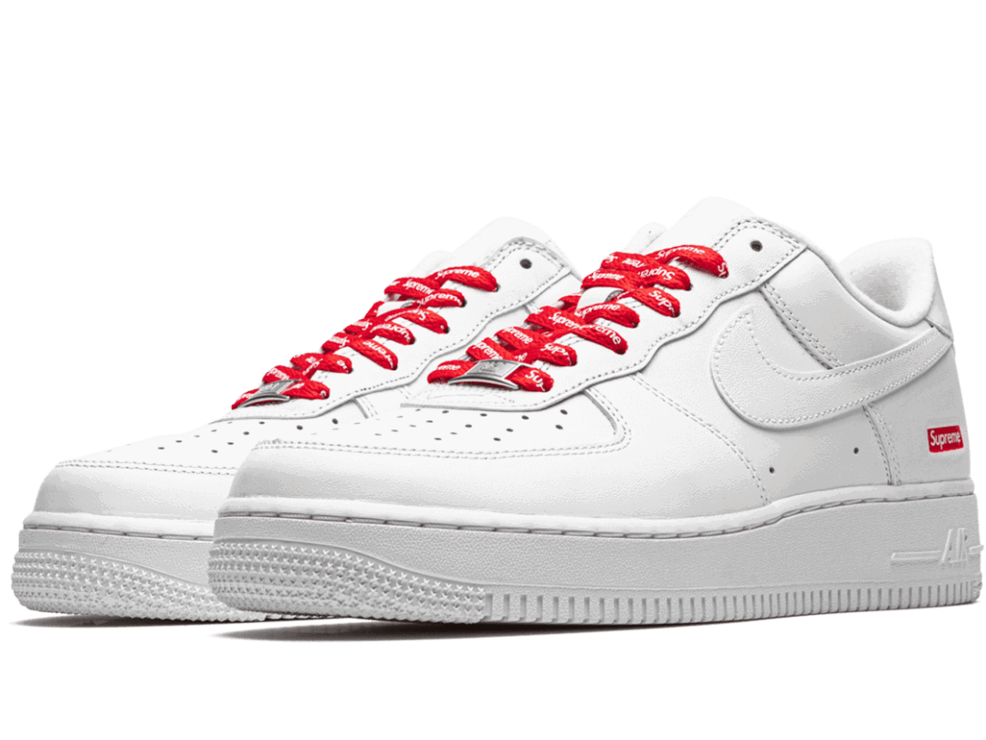 Кецове и обувки Nike Supreme x Air Force 1 Low "Box Logo - White" Бяло | CU9225-100, 1