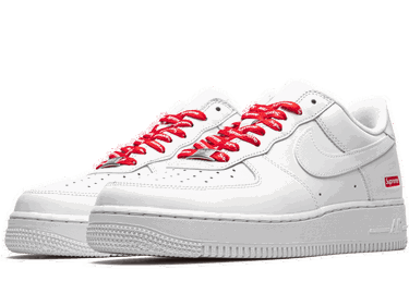 Кецове и обувки Nike Supreme x Air Force 1 Low "Box Logo - White" Бяло | CU9225-100, 1