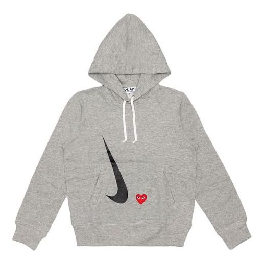 Суитчър Comme des Garçons Play x Crossover Play Together Series Love Logo Hoodie Сиво | AE-T403-051-1