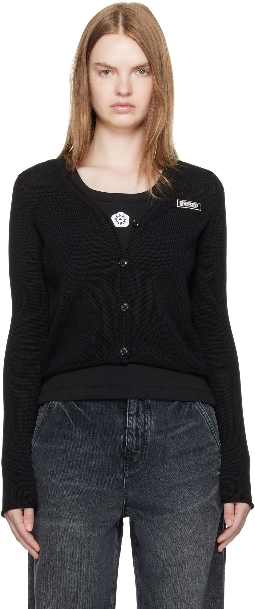 Пуловер KENZO Kenzo Paris 'KENZO City' Cardigan Черно | FF62CA7113BC