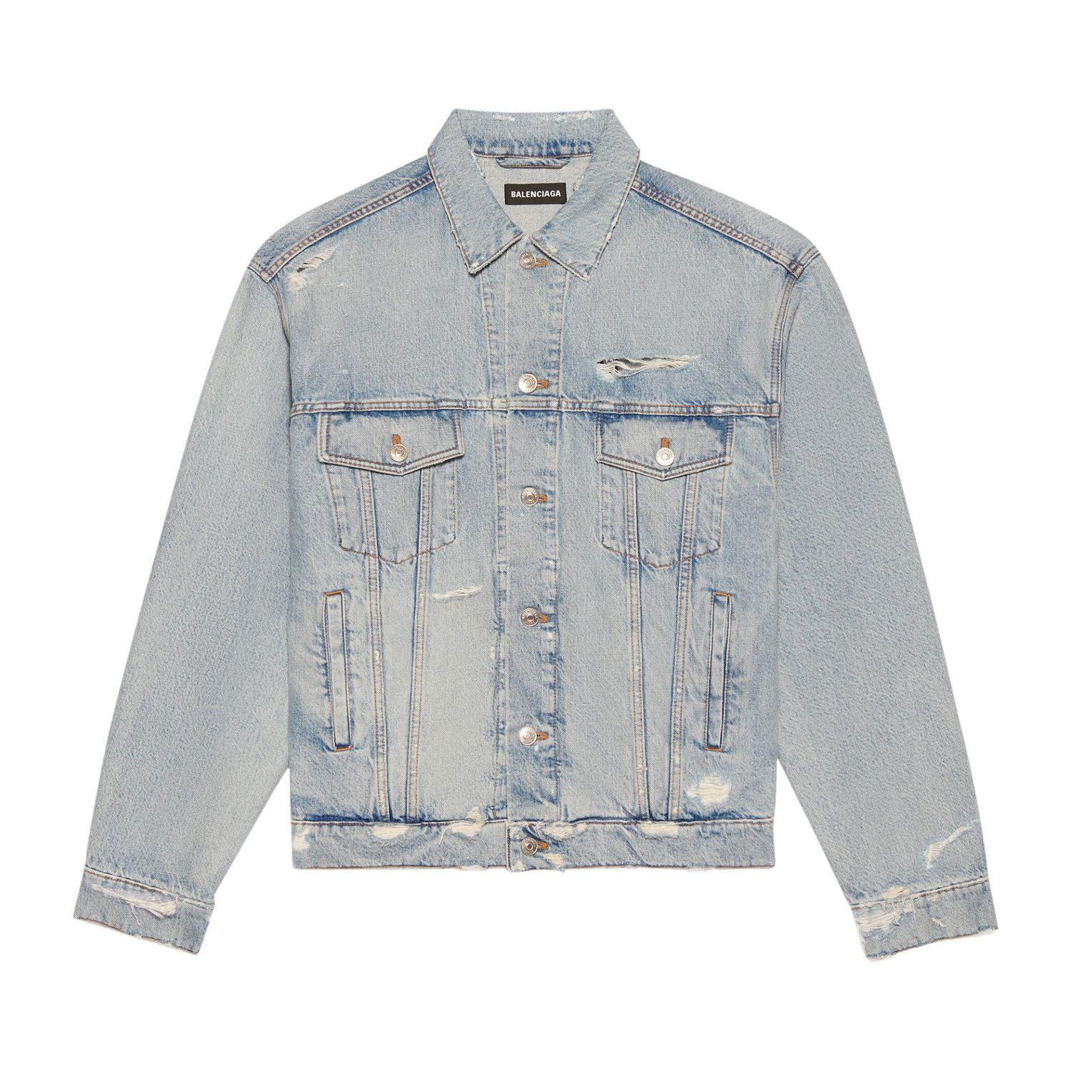 Яке Balenciaga Large Fit Denim Jacket Синьо | 664329 TBP48 8961, 1
