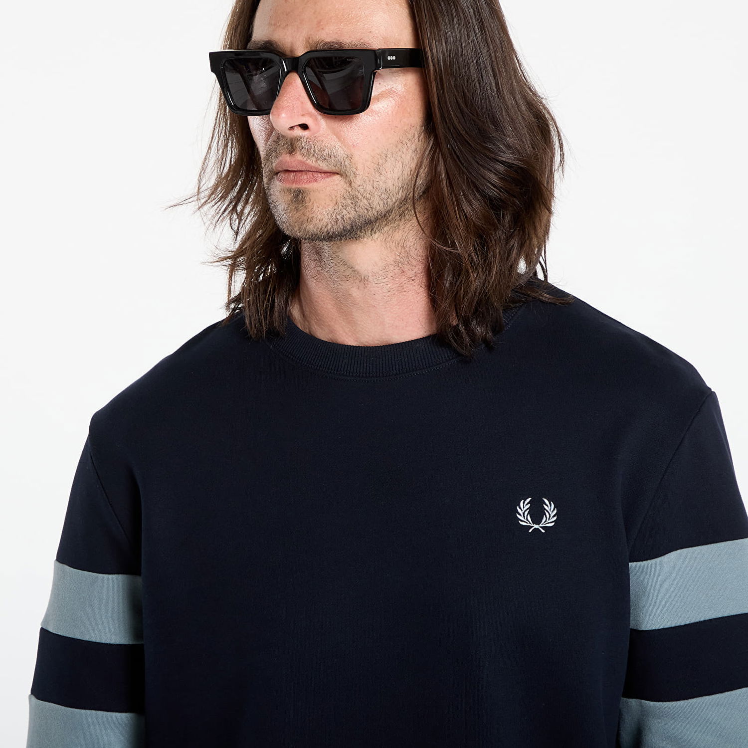Суитчър Fred Perry Fred Perry Peached Tipped Sleeve Sweatshirt Тъмно синьо | M1731 608, 1