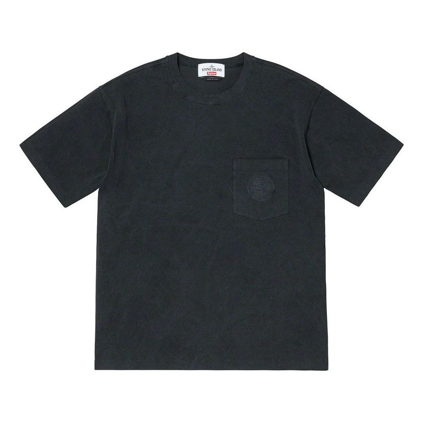Тениска Supreme Supreme x Stone Island SS19 Pocket Short Sleeve T-Shirt Черно | SUP-SS19-391