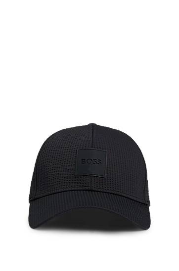 Шапка с козирка BOSS BOSS Seersucker Cap with Logo Patch Черно | 50539418, 0