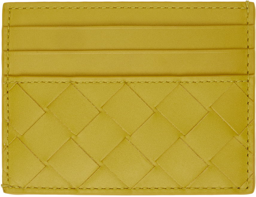 Портфейл Bottega Veneta Intrecciato Card Holder Жълто | 635057-VCPQ3, 1