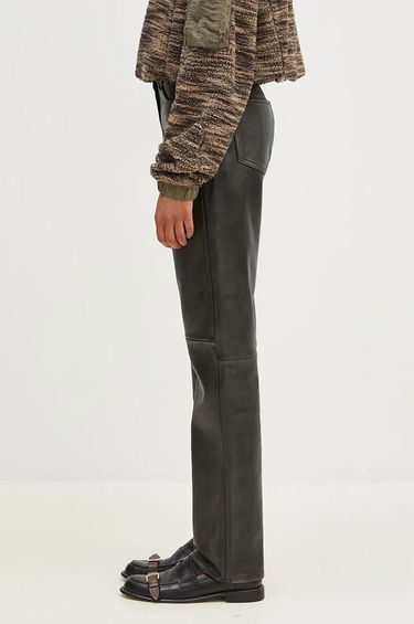Панталони Samsoe Samsoe High Waist Leather Trousers Черно | F24300138, 1