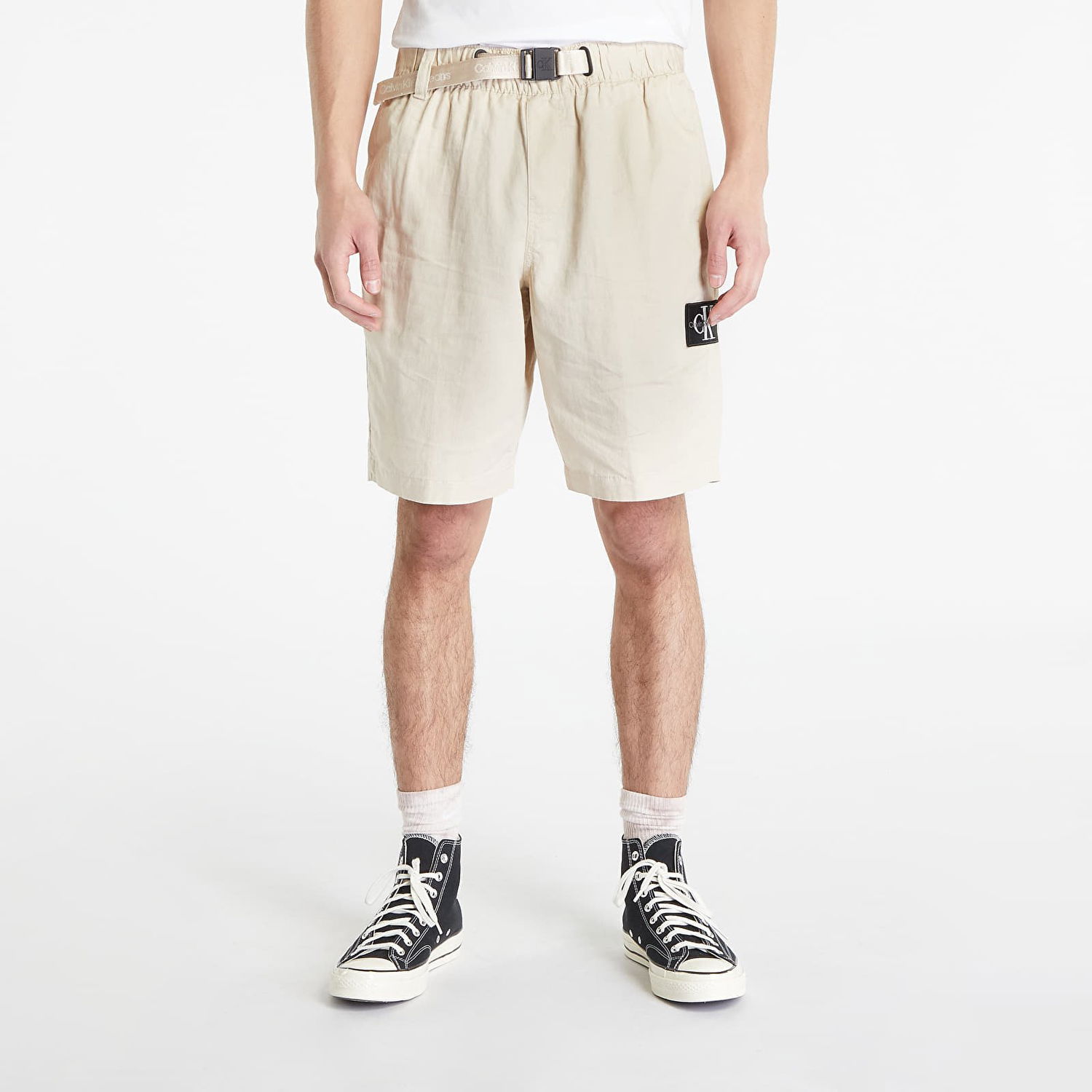 Къси панталони CALVIN KLEIN Jean Linen Belted Shorts Бежово | J30J323149 ACI, 0