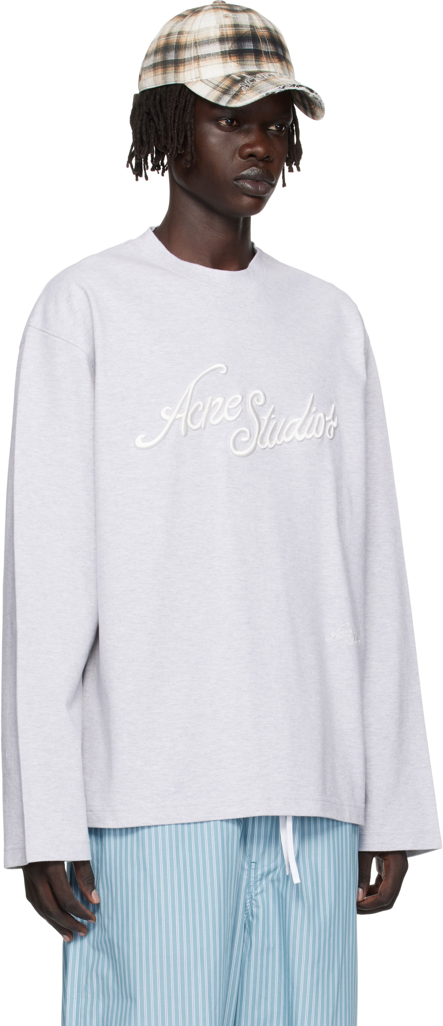 Тениска Acne Studios Acne Studios Embroidered-Logo T-Shirt Сиво | CL0369-, 1