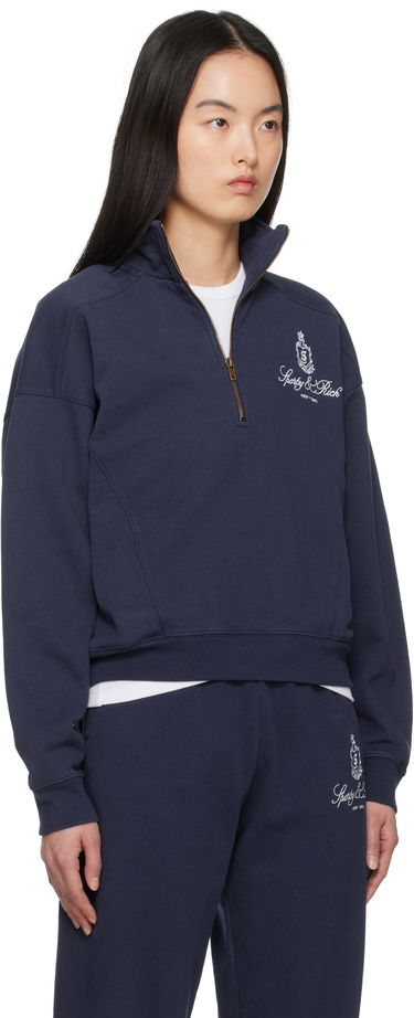 Суитчър Sporty & Rich Sporty & Rich Vendome Quarter Zip Sweatshirt Тъмно синьо | ST073606231BL106, 1