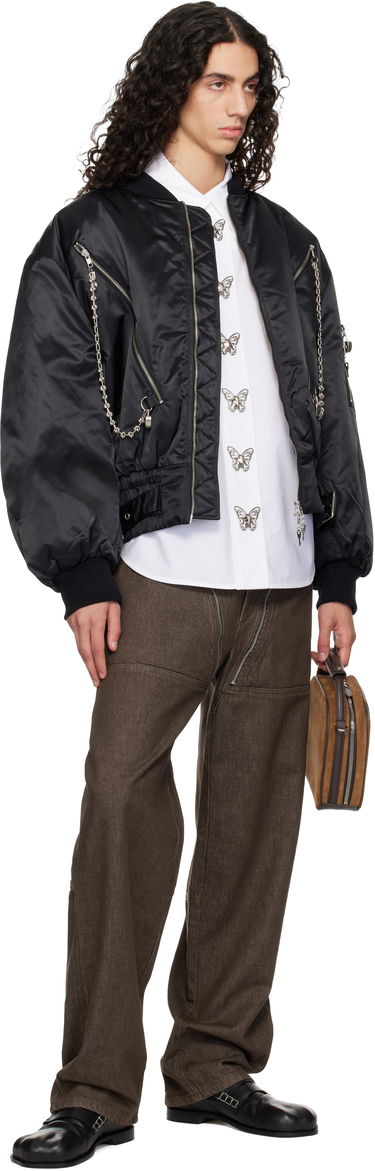 Яке бомбър Chopova Lowena Chopova Lowena SSENSE Exclusive Helter Oversized Asymmetric Zip Chain Detail Bomber Jacket Черно | 5326E, 3