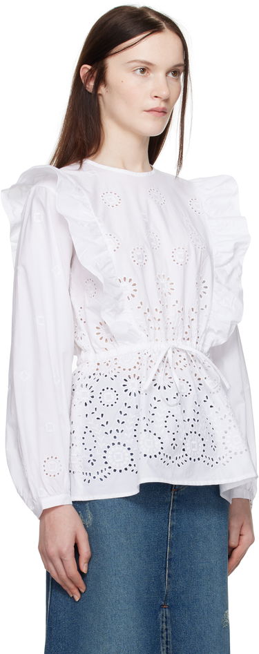 Риза A.P.C. A.P.C. Clove Eyelet Ruffle Blouse Бяло | COHFF-F13438, 1