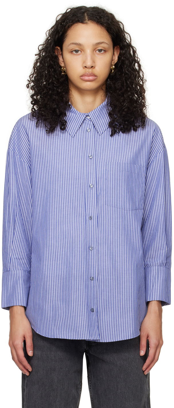 Риза Anine Bing Striped Mika Button-Down Shirt Синьо | A-07-3006-404, 0