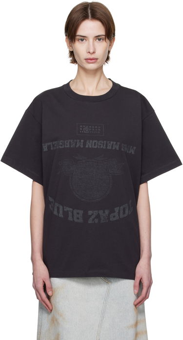 Тениска Maison Margiela MM6 Maison Margiela Topaz Blue Graphic T-Shirt Черно | SH0GC0041 S24311, 0