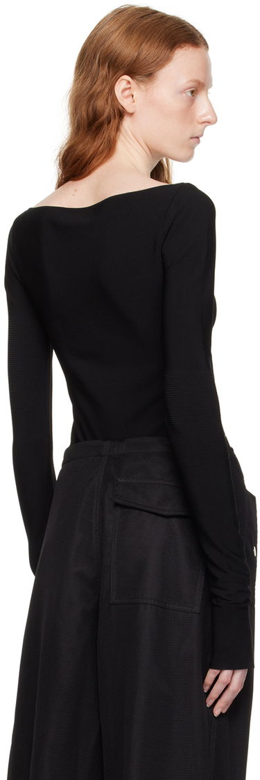 Тениска Dion Lee Cinched Slit Long Sleeve Top Черно | C7212P23, 2