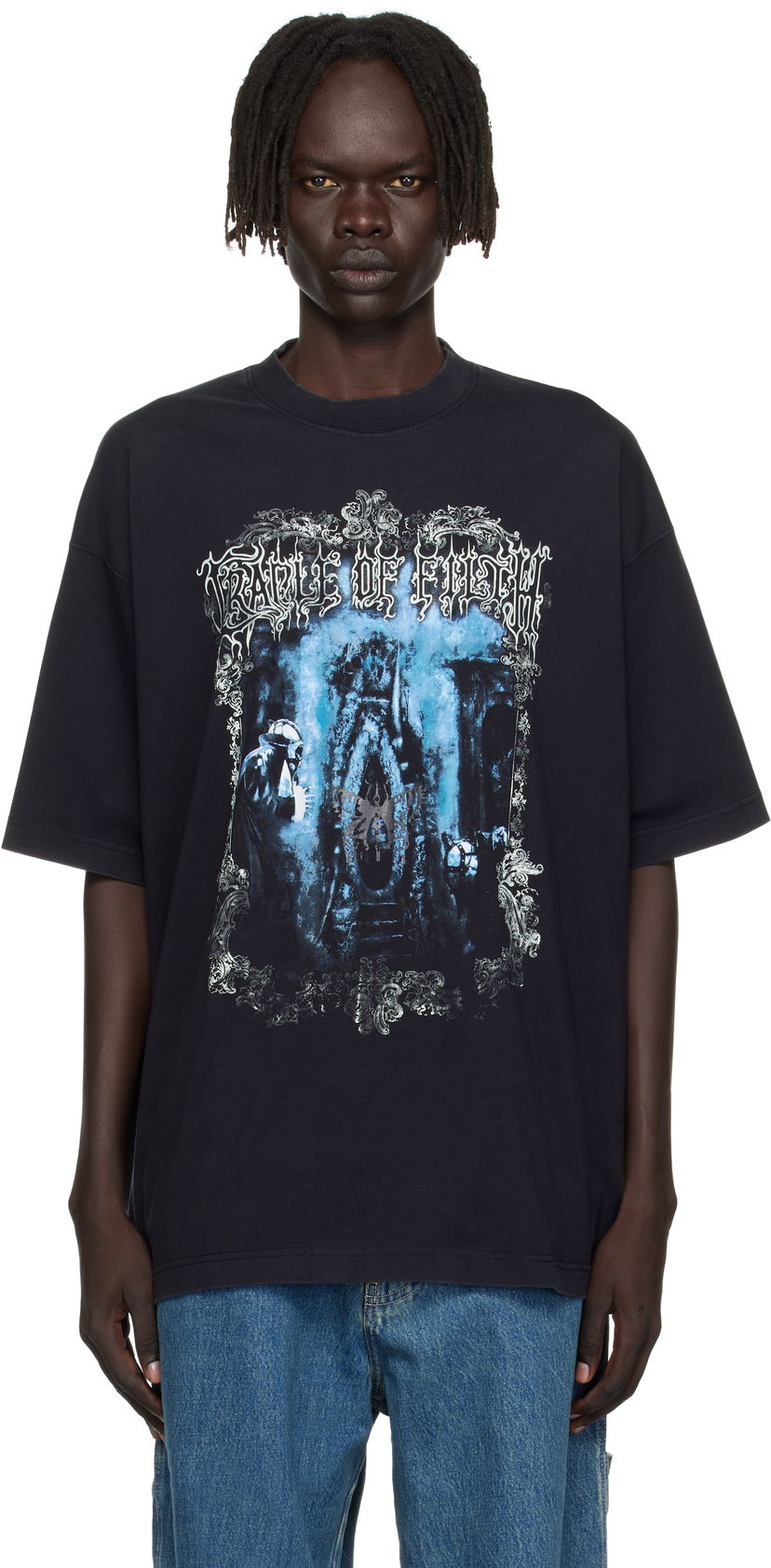 Тениска VETEMENTS Vetements Cradle of Filth Oversized T-Shirt Черно | UCF76TR800B
