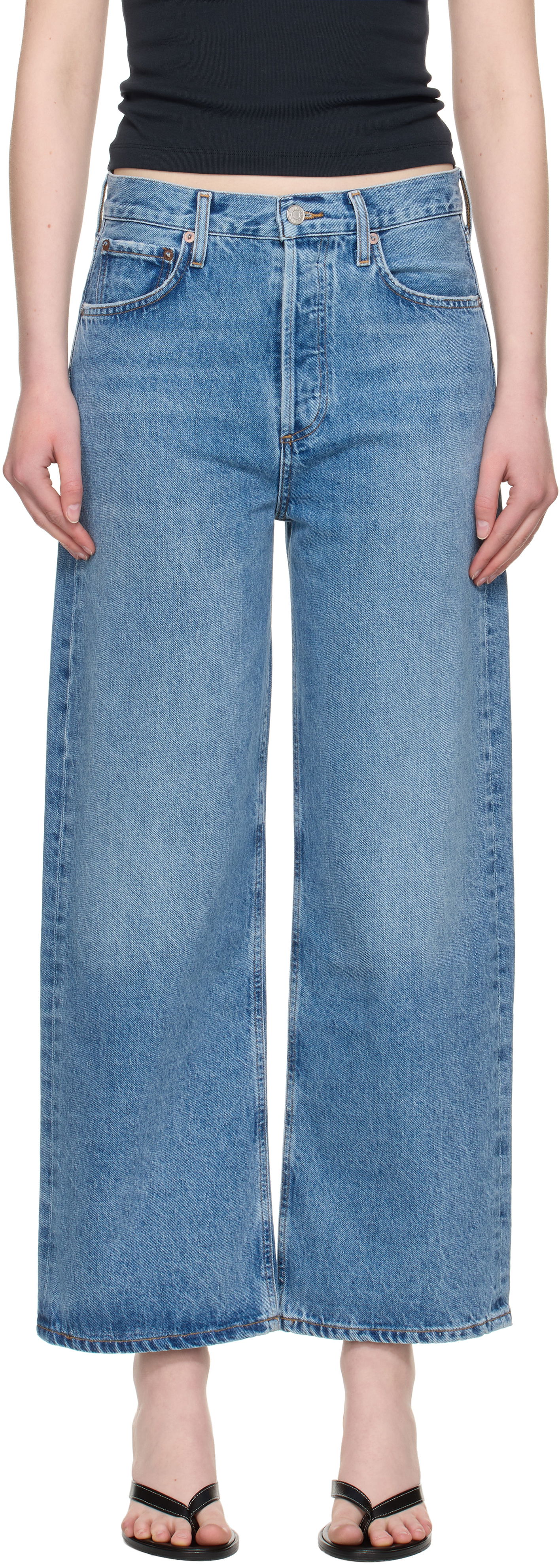 Дънки AGOLDE AGOLDE Ren Wide Leg Jeans Синьо | A9191-1765, 0