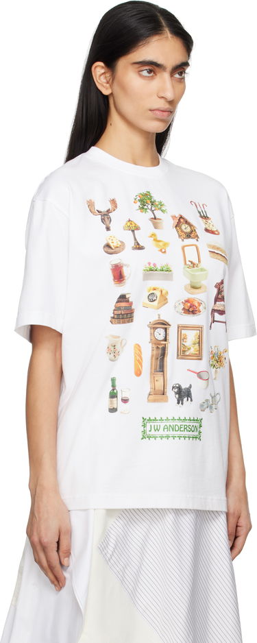 Тениска JW Anderson JW Anderson Diorama Graphic T-Shirt Бяло | JT0288-PG1551, 1