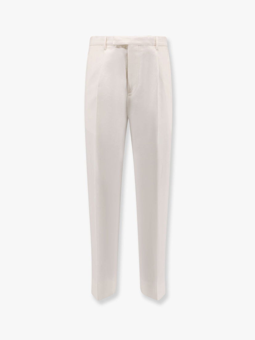 Панталони ZEGNA White Formal Straight Leg Men's Trousers Бяло | UFI05A9TP45N01