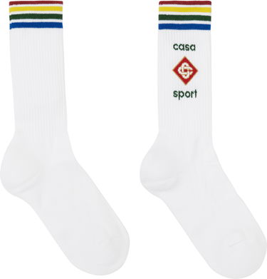 Чорапи Casablanca Sport Socks Бяло | APS25-ACC-010-02, 2