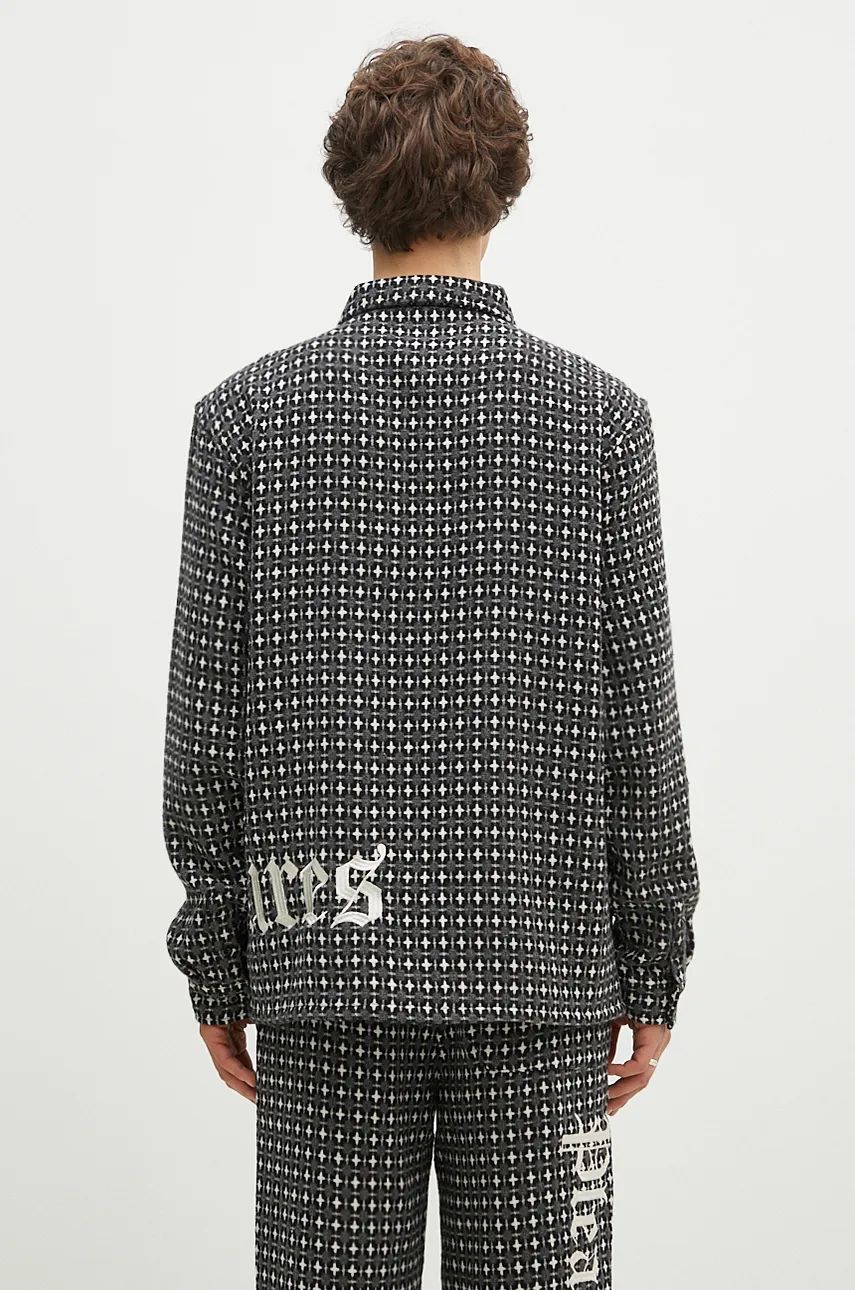 Риза Pleasures Cross Work Shirt With Regular Fit Сиво | P24F036, 1