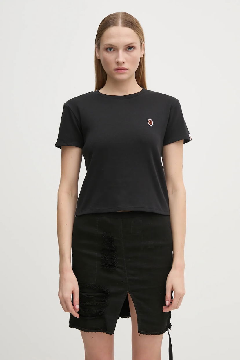 Тениска BAPE A Bathing Ape ONE POINT MINI Cropped T-Shirt Черно | 1K80209003