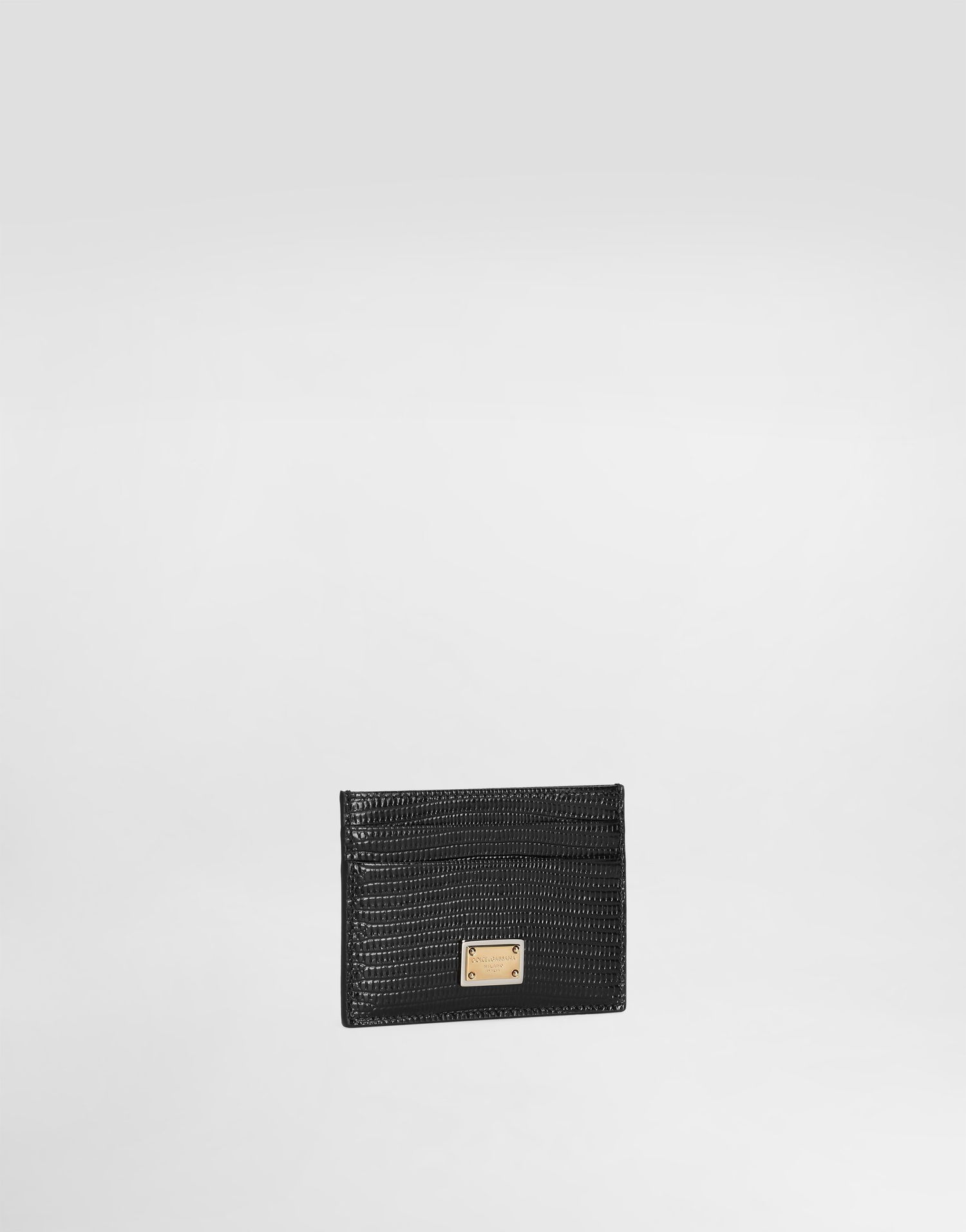 Портфейл Dolce & Gabbana Dolce & Gabbana Iguana-Print Leather Card Holder Черно | BI0330A109580999, 1