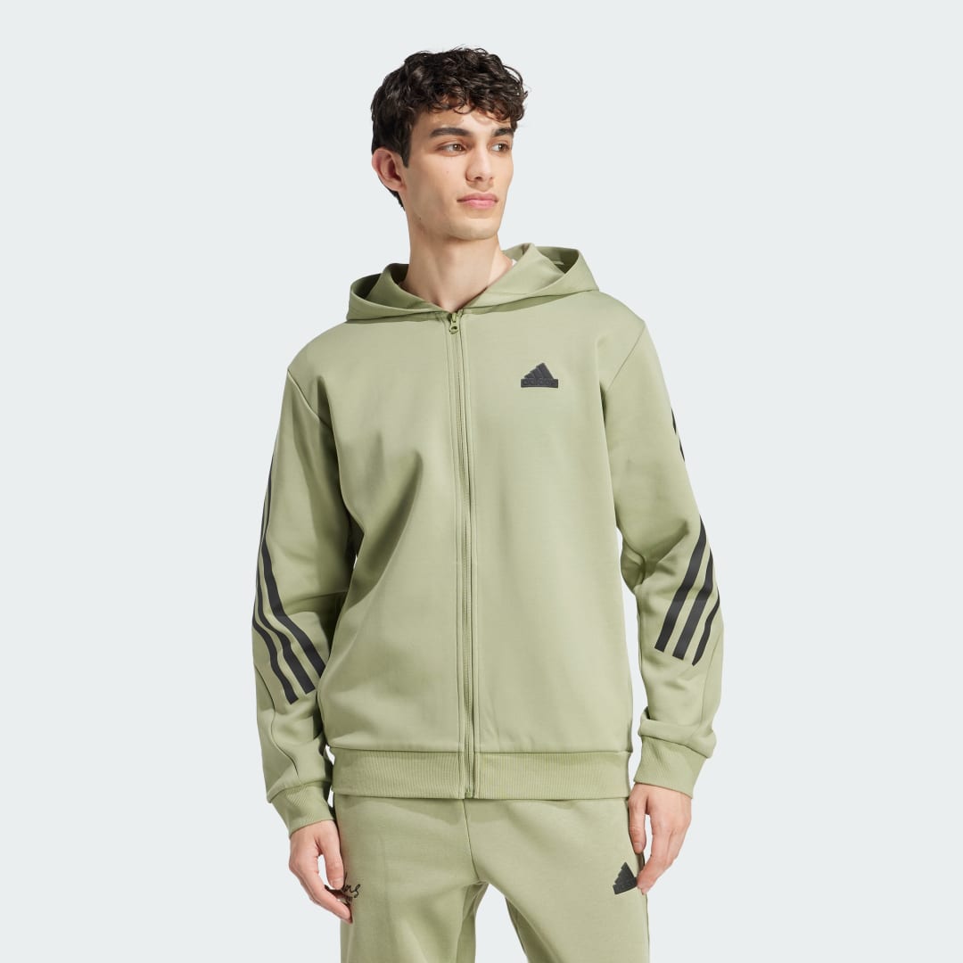 Суитчър adidas Performance Future Icons 3-Stripes Full Zip Hoodie Зелено | IY7688, 0