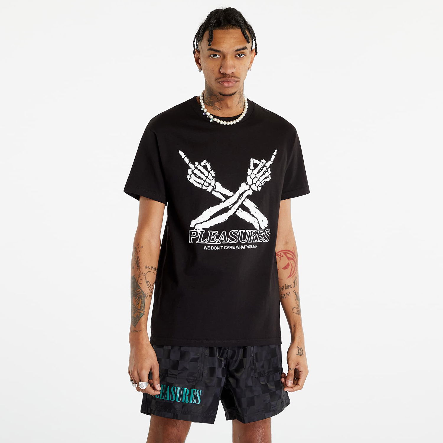 Тениска Pleasures Don't Care T-Shirt Черно | P23SP051 BLACK, 0