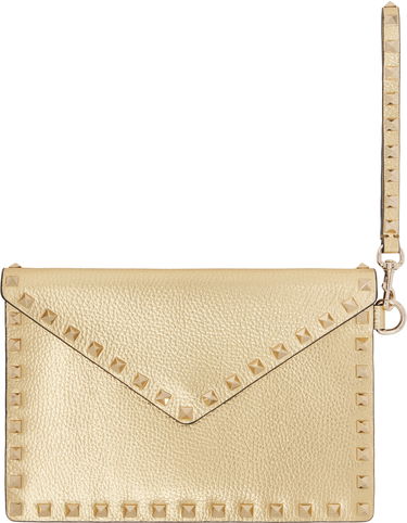 Дамска чанта Valentino Valentino Garavani Rockstud Laminated Grainy Calfskin Pouch Металик | 6W2P0P87GGE, 0