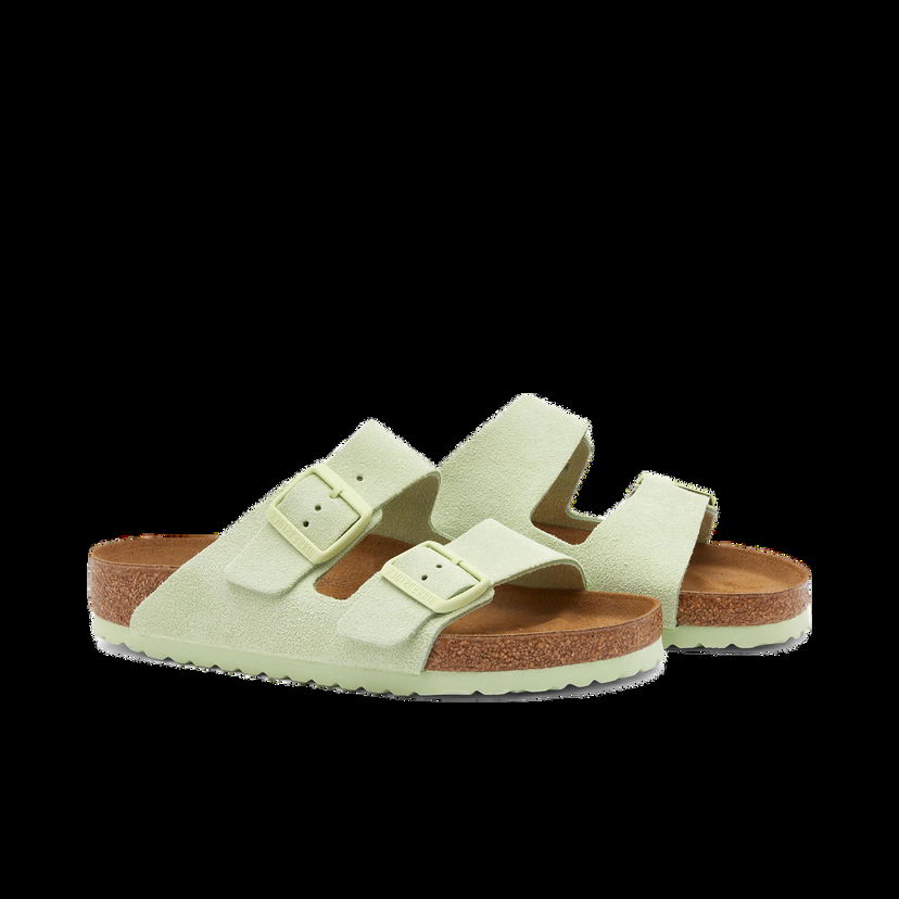 Кецове и обувки Birkenstock Arizona Faded Lime Suede Зелено | 1026811