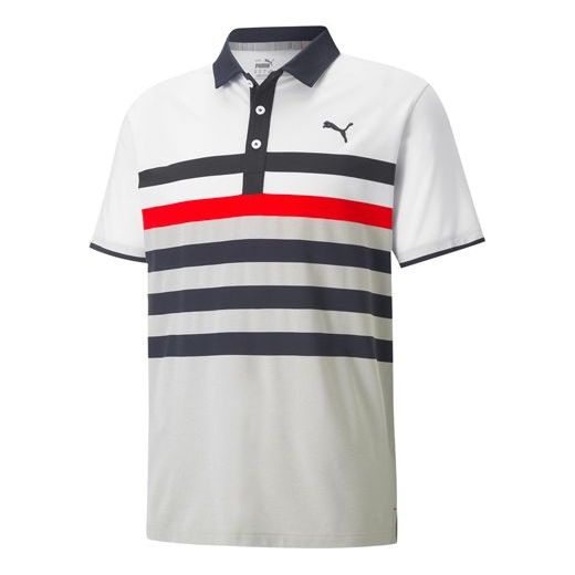 Поло тениска Puma MATTR One Way Striped Polo Shirt Бяло | 599115-01