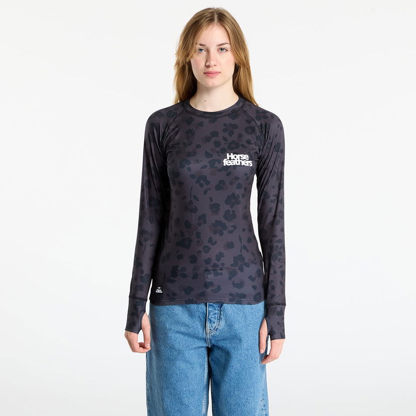 Тениска Horsefeathers Long-Sleeve Top Mirra Floral Cheetah with Thumbholes Черно | SW927E