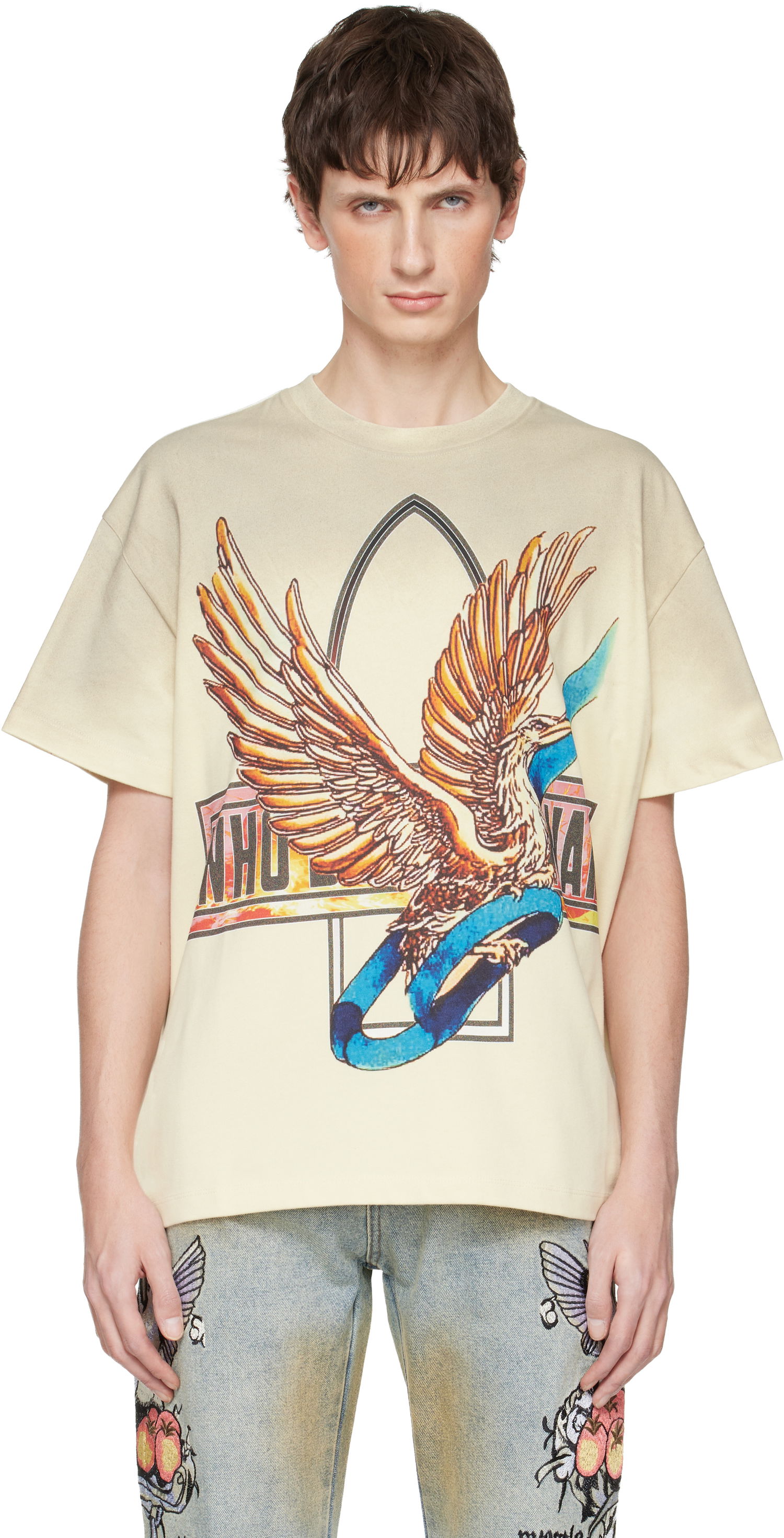 Тениска Who Decides War Ribbon Tour Graphic T-shirt Бежово | 1110530018FW25, 0