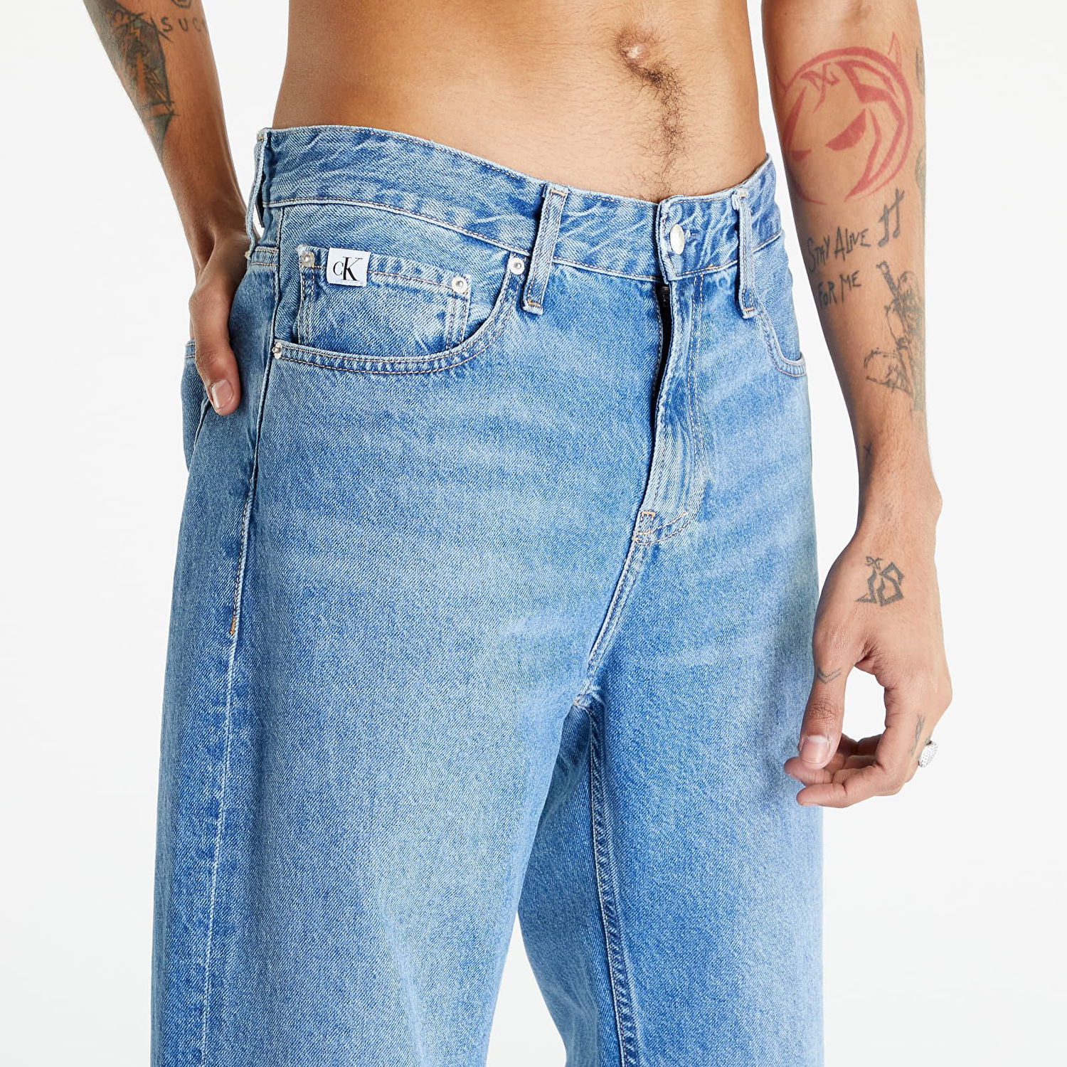 Дънки CALVIN KLEIN 90S Straight Pants Denim Синьо | J30J323069 1A4, 1