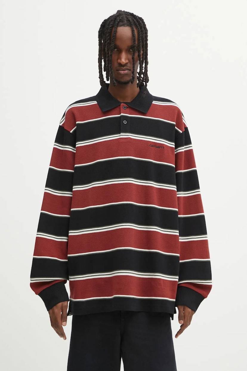 Поло тениска Carhartt WIP Striped Long Sleeve Malone Rugby Shirt Многоцветен | I035313.37UXX