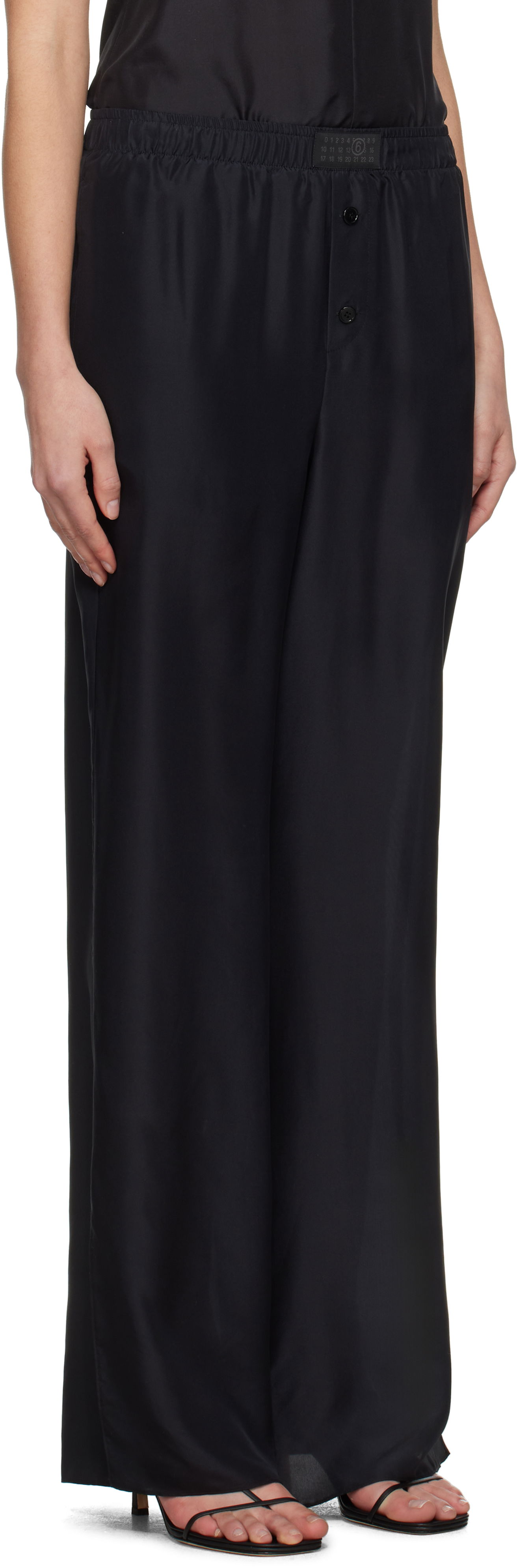 Панталони Maison Margiela MM6 Maison Margiela Light Silk Pyjama Pants Черно | S52KA0529 M35244, 1