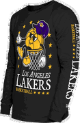 Los Angeles Lakers NBA Cartoon Basketball Oversized Graphic Sweatshirt