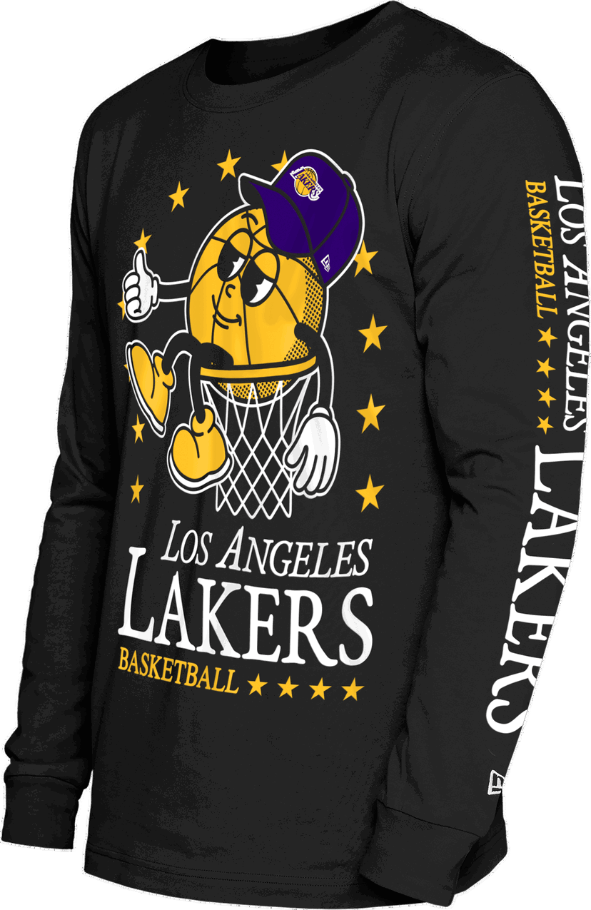 Суитчър New Era Los Angeles Lakers NBA Cartoon Basketball Oversized Graphic Sweatshirt Черно | 60661659-60661659