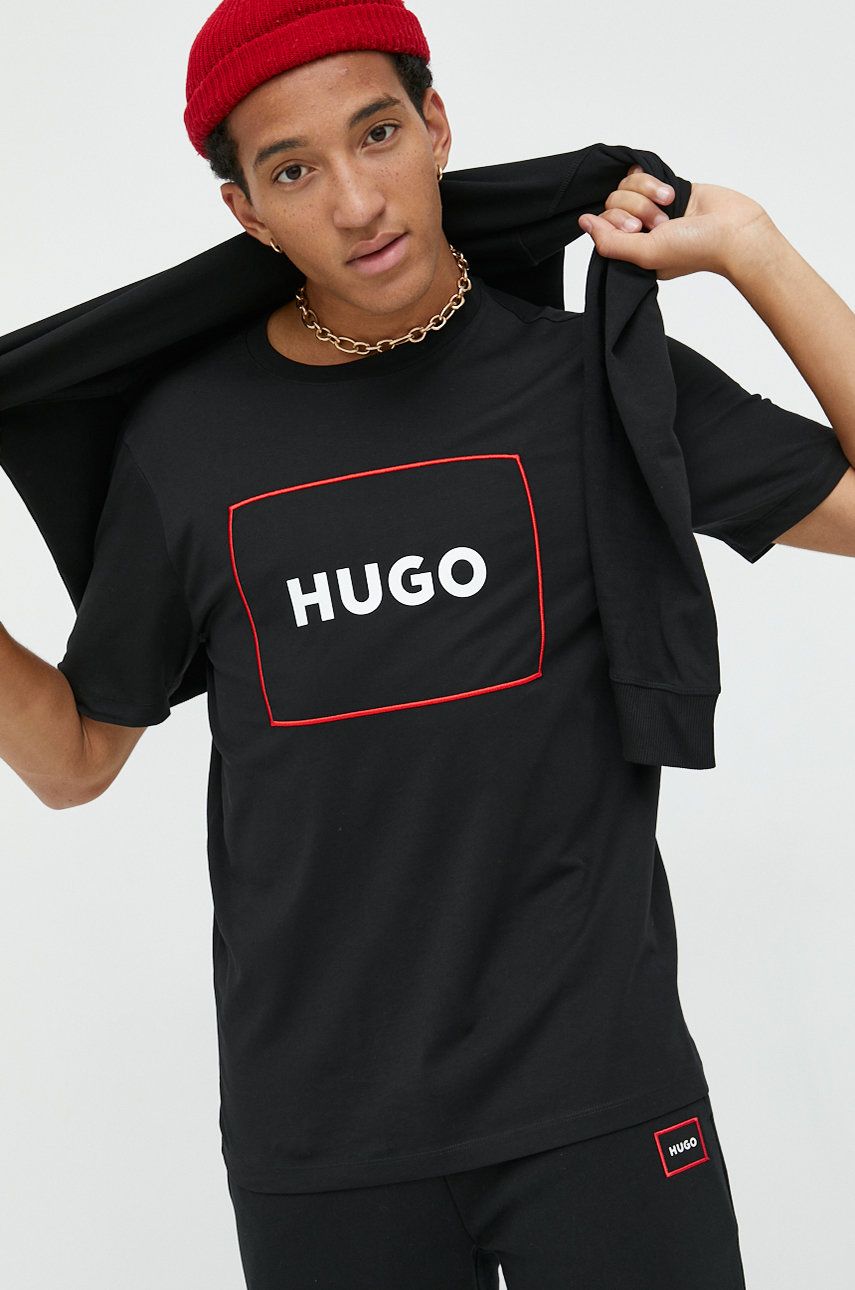 Тениска BOSS Cotton T-Shirt Черно | 50475330, 0